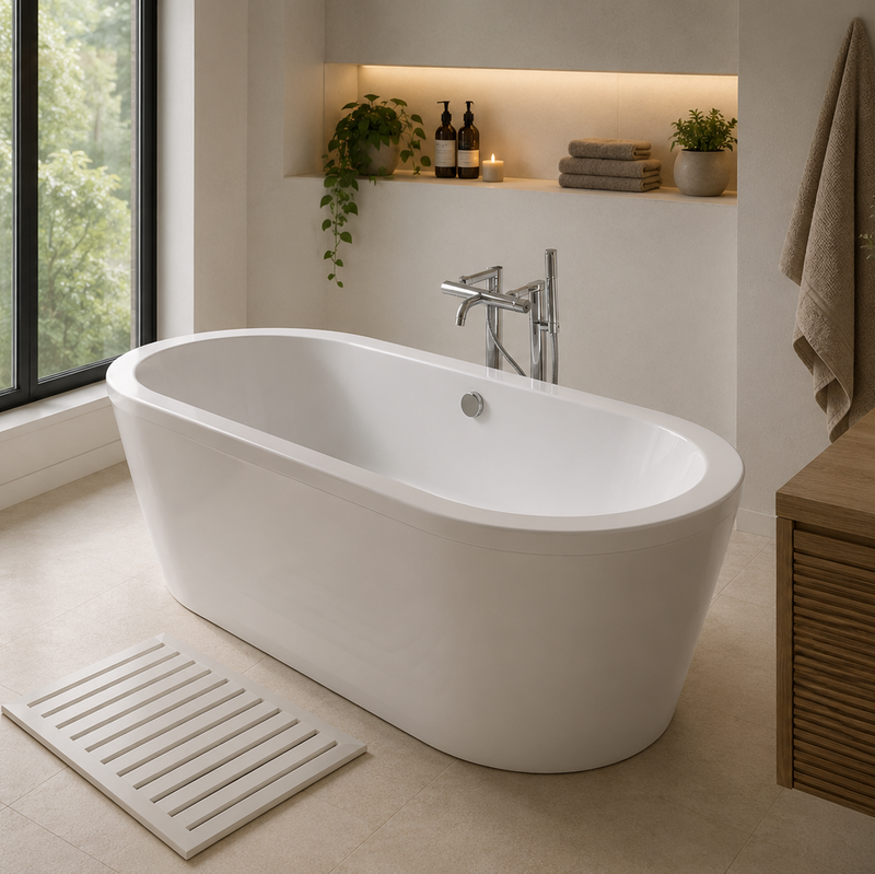 Carron Halycon Oval 1750mm x 800mm Freestanding Bath - Choose Colour