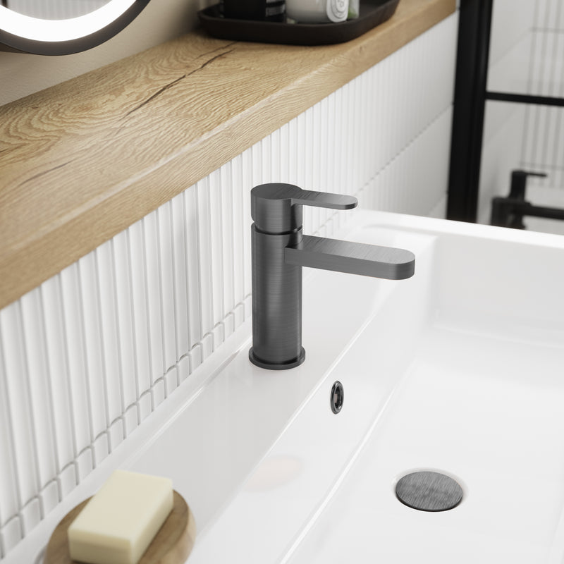 NOVA Arvan Mono Basin Mixer With Push Button Waste - Select Colour