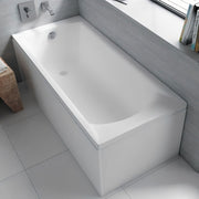 Single‑ended front bath panel – sleek white Carron Index panel in front of bath unit