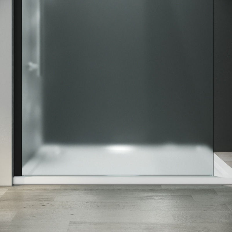 Linea Black Frosted Glass Wet Room Screen 8mm Walk-In Shower Panel – Select Size