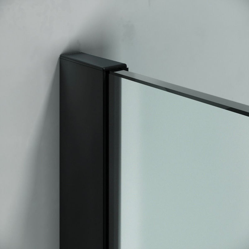 Linea Black Frosted Glass Wet Room Screen 8mm Walk-In Shower Panel – Select Size