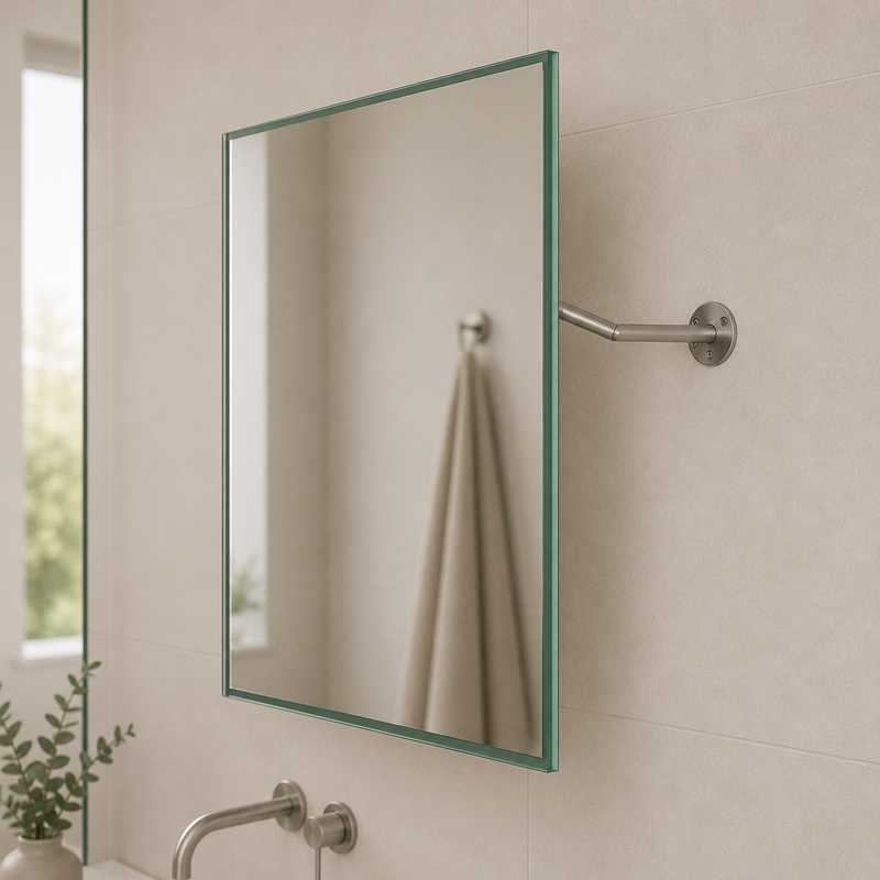 Banyetti Mirao 450mm Angled Mirror - Brushed Satin
