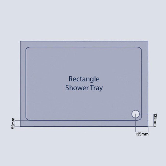Top view of Kartell KVIT low profile rectangle shower tray made from durable stone resin for modern bathrooms