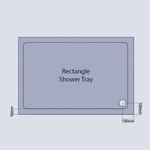 Top view of Kartell KVIT low profile rectangle shower tray made from durable stone resin for modern bathrooms