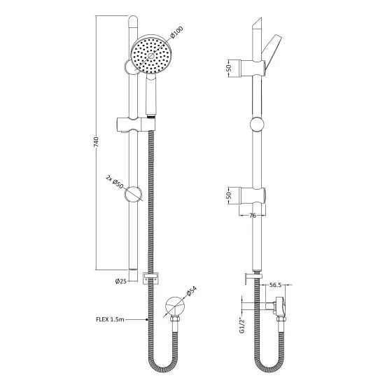 NOVA Water Saving Slide Rail Kit