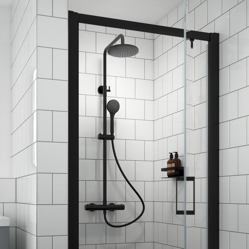NOVA Round Thermostatic Bar Shower System with Shower Kit – Select Colour