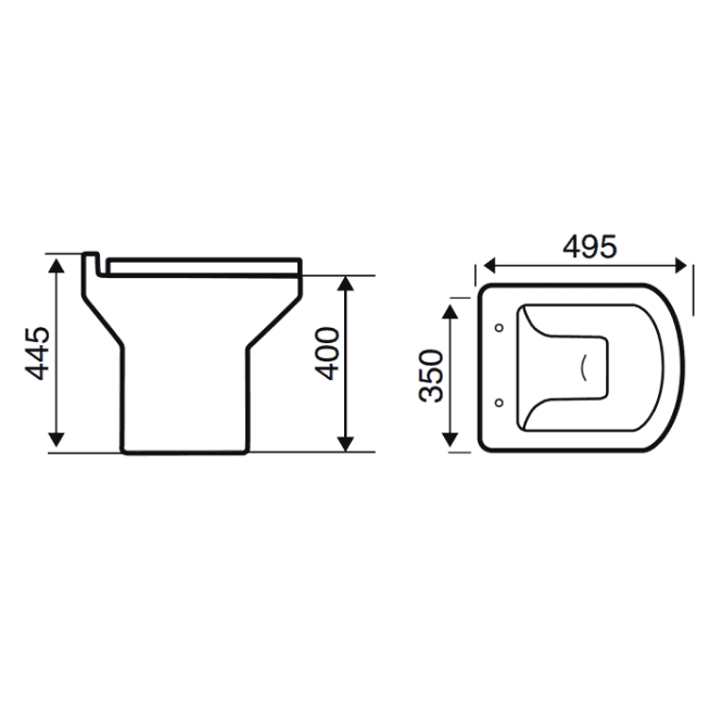 KV Trim Back to Wall WC Pan with Soft Close Seat