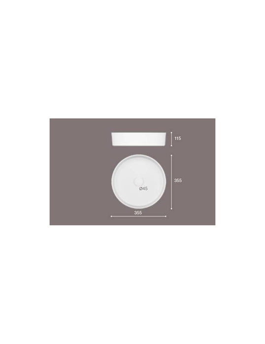 Banyetti Ares 360mm Round Countertop Basin - White