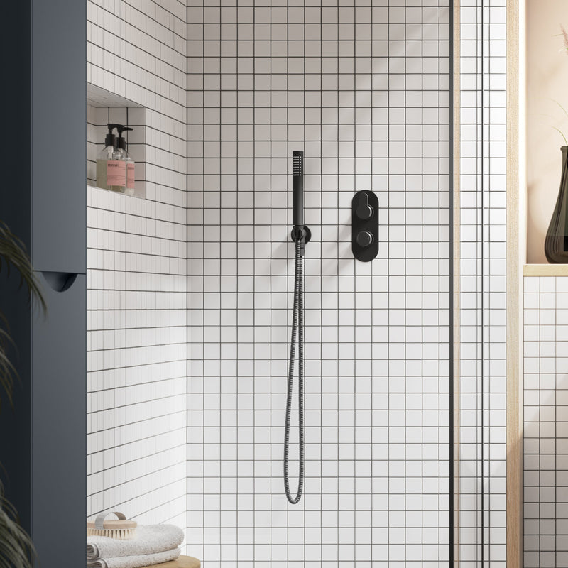 NOVA Round Shower Handset Kit with Bracket & Hose – Select Colour