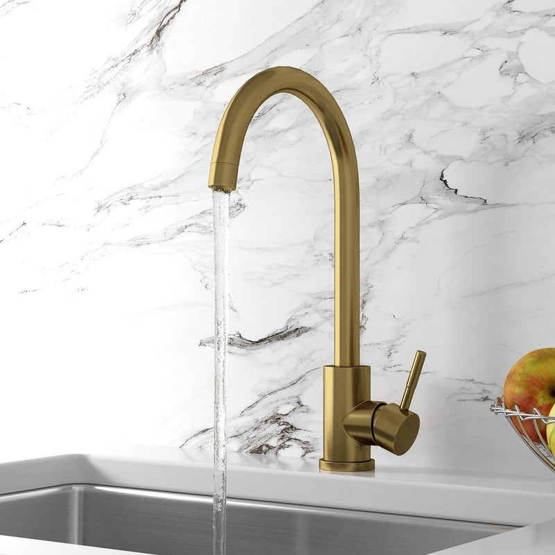 HB Manhattan Brushed Brass Kitchen Mixer Tap