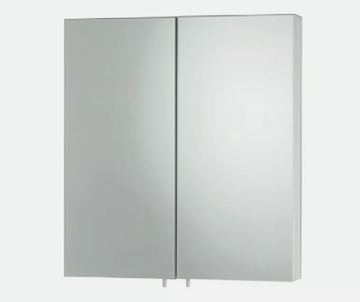 Maxi 600mm x 670mm Double Door Mirror Cabinet - Stainless Steel