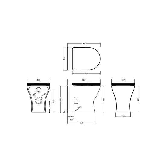 NOVA Freya Back To Wall Pan & Soft Close Seat