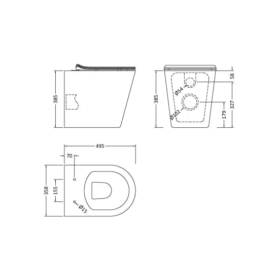 NOVA Freya Round Rimless BTW Pan & Soft Close Seat