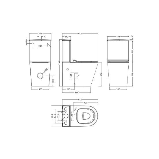 NOVA Freya Pan, Cistern & Seat