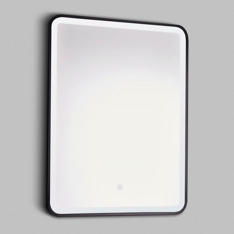 KV Nero Square Black LED Mirror with Antifog Demister & Touch Sensor - Various Sizes