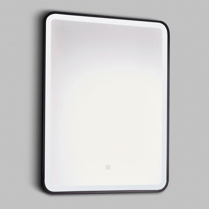 Kartell KVIT Nero Square 800 x 600 LED Mirror with Antifog Demister & Touch Sensor - Matt Black