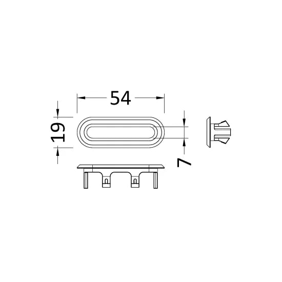 NOVA Black Oval Overflow Cover