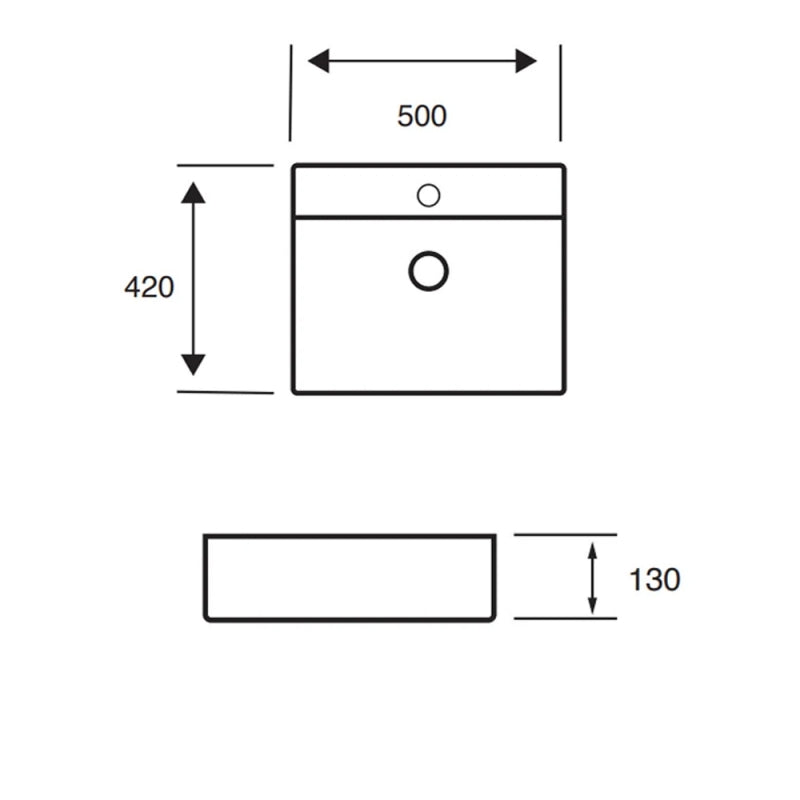 KV Essential 420mm Countertop Basin - White