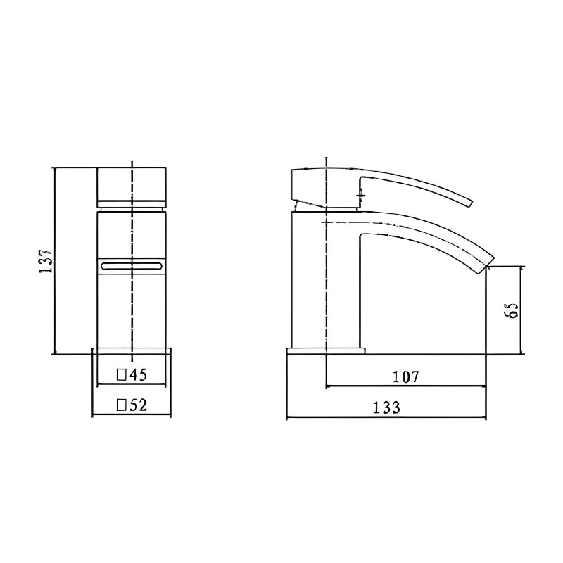 KV Flair Mono Basin Mixer with Click Waste - Chrome