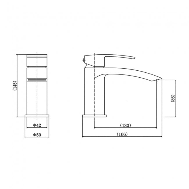 KV Curve Mono Basin Mixer with Click Waste - Chrome
