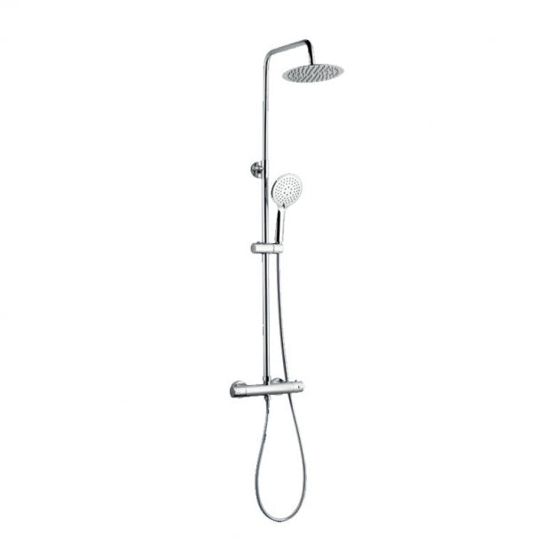 KV Plan Thermostatic Shower System with Overhead Drencher & Handset - Chrome