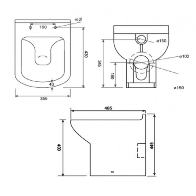 KV Pure Back to Wall WC Pan with Soft Close Seat