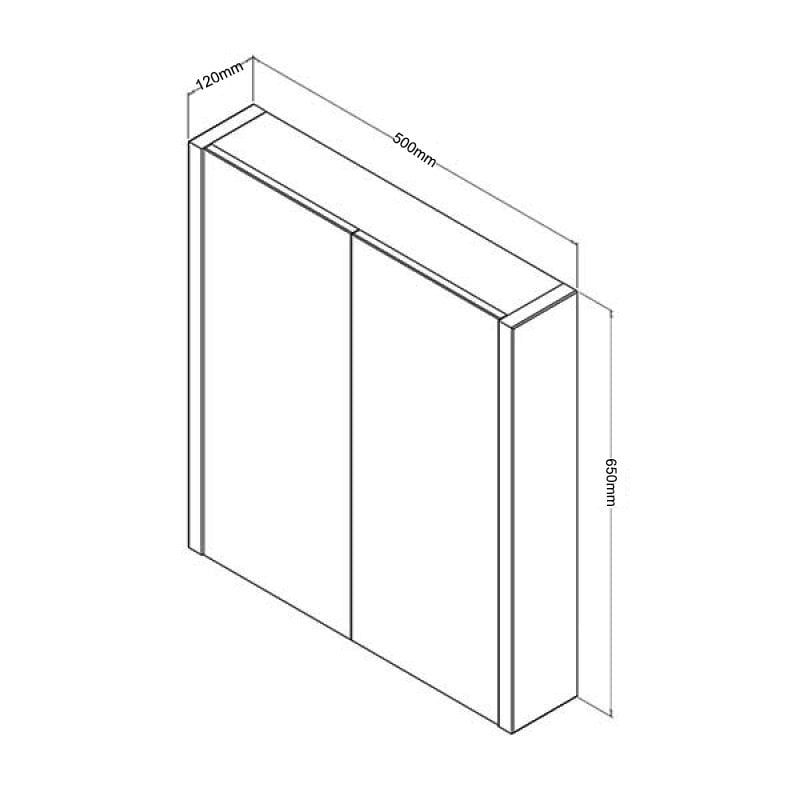 KV Options 500mm Mirror Cabinet - Basalt Grey