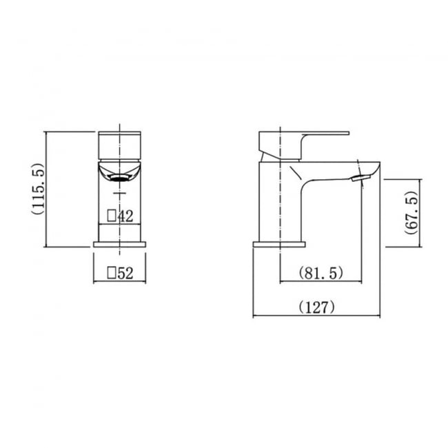KV Visage Mini Mono Basin Mixer with Click Waste - Chrome
