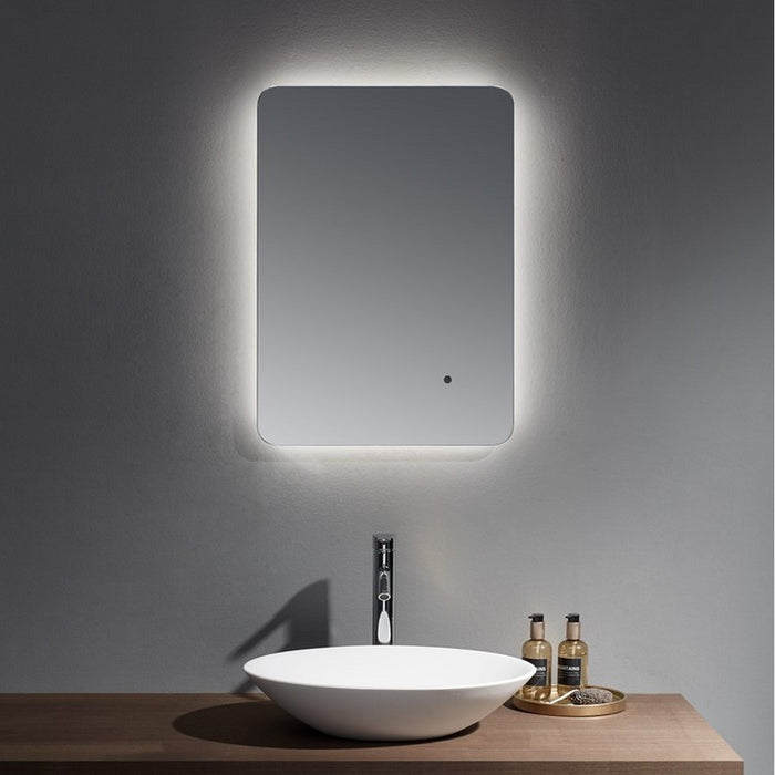 Kartell KVIT Calcot 500 x 700 Round Edged Mirror with Infrared Motion Control, Antifog Demister & 3 Tone Ambient Lighting
