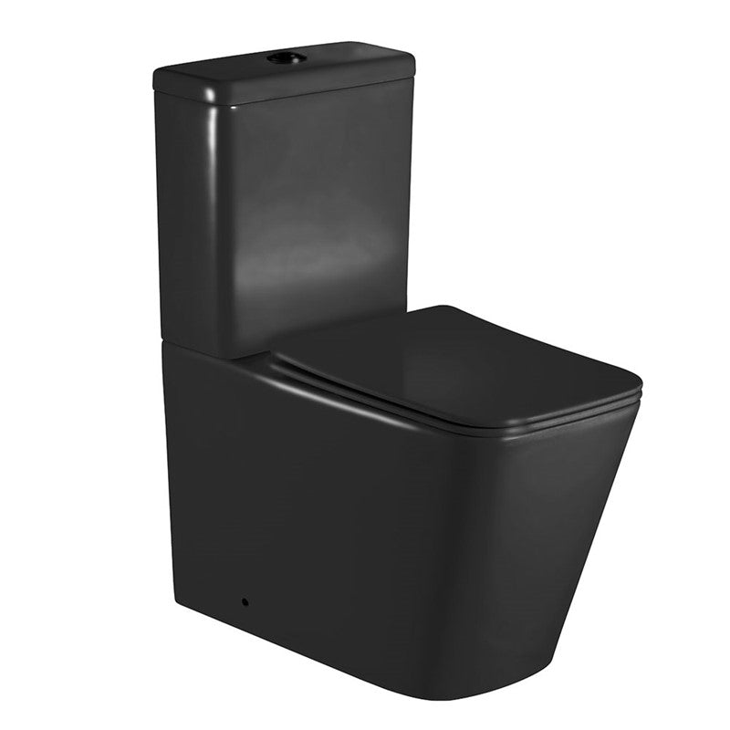 Scene Rimless Square Close Coupled Back to Wall Toilet - Matt Black