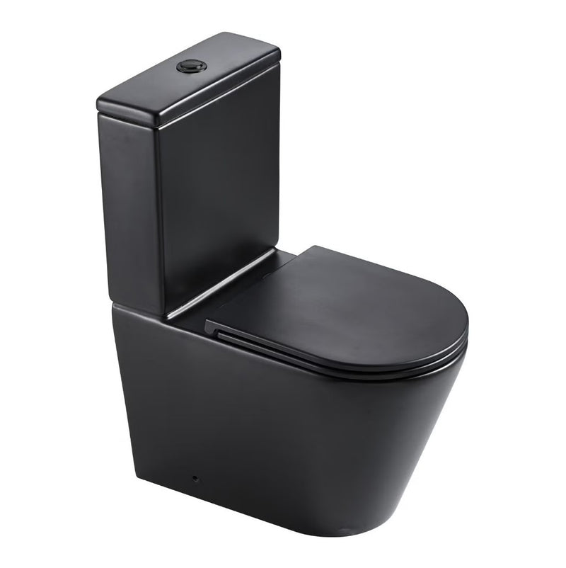 Scene Rimless Close Coupled Back to Wall Toilet - Matt Black