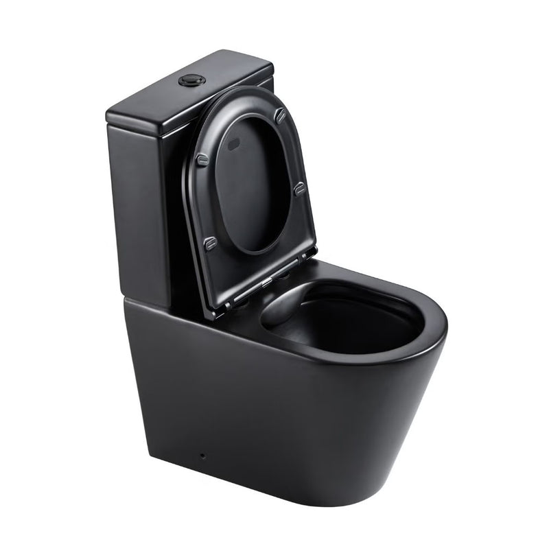 Scene Rimless Close Coupled Back to Wall Toilet - Matt Black