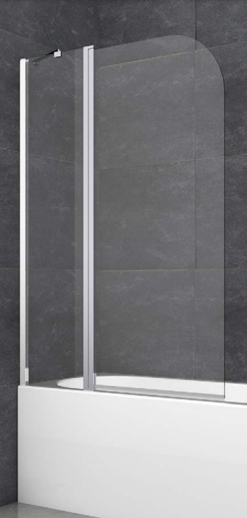 ATC 950 x 1400 Radius Curved Bath Screen with Extension - Chrome