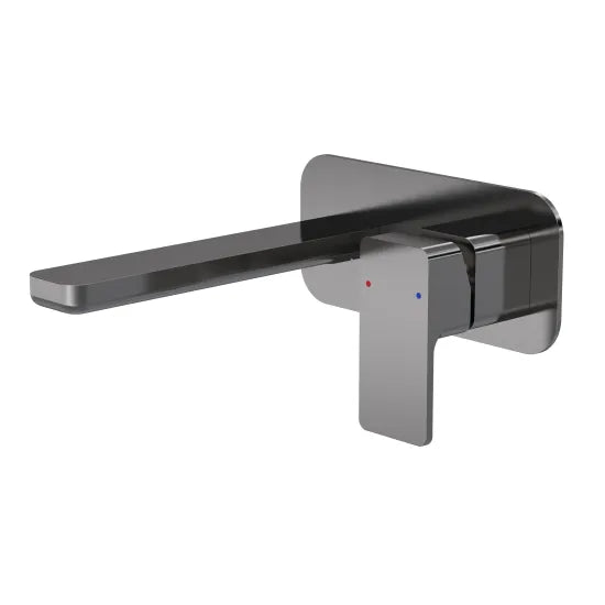 NOVA Windon Wall Mounted 2 Tap Hole Basin Mixer With Plate - Select Colour