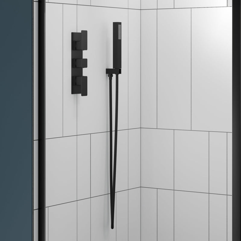 NOVA Square Shower Handset Kit with Bracket & Hose – Select Colour