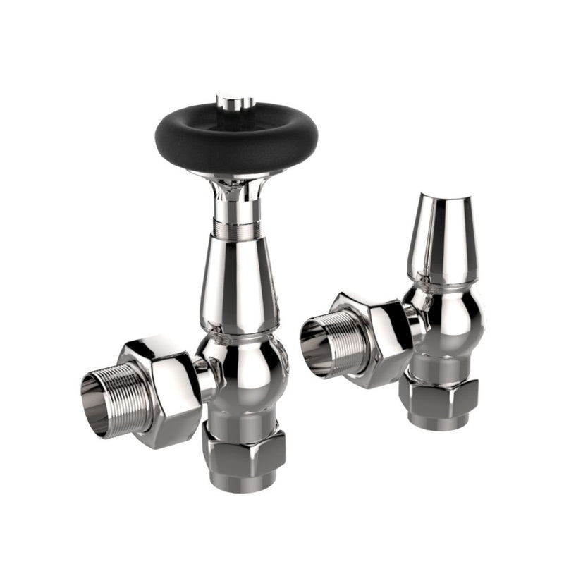 SENA Savoy Traditional Angled Radiator Valves - Chrome