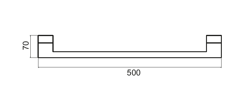 Banyetti Primo 500mm Single Towel Rail - Brushed Brass