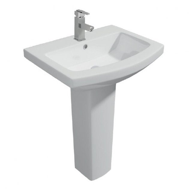 KV Trim 550mm 1 Tap Hole Basin with Full Pedestal