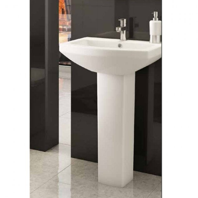 KV Trim 550mm 1 Tap Hole Basin with Full Pedestal