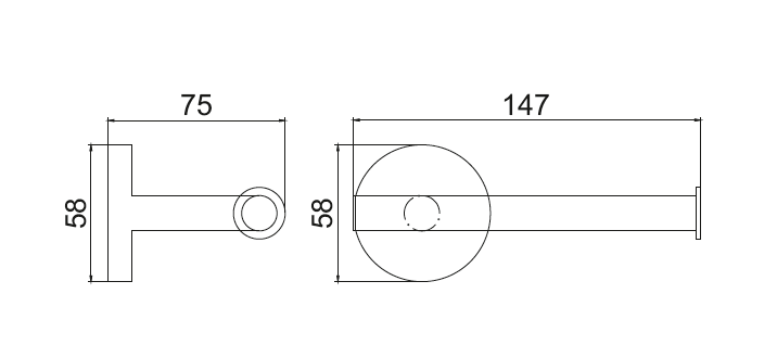 Banyetti Nero Noir Round Toilet Roll Holder - Matt Black