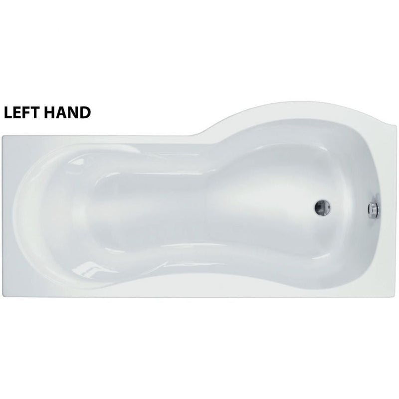 Carron Arc Curved 1700mm P-Shaped Shower Bath - Left/Right Hand