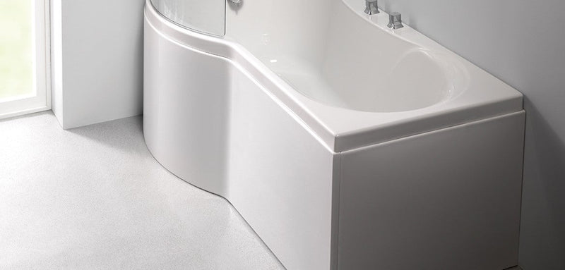 Carron Arc Curved 1700mm P-Shaped Shower Bath - Left/Right Hand