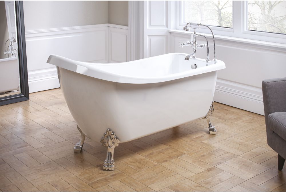 Royce Morgan Chatsworth 1530mm Traditional Freestanding Roll Top Bath - White