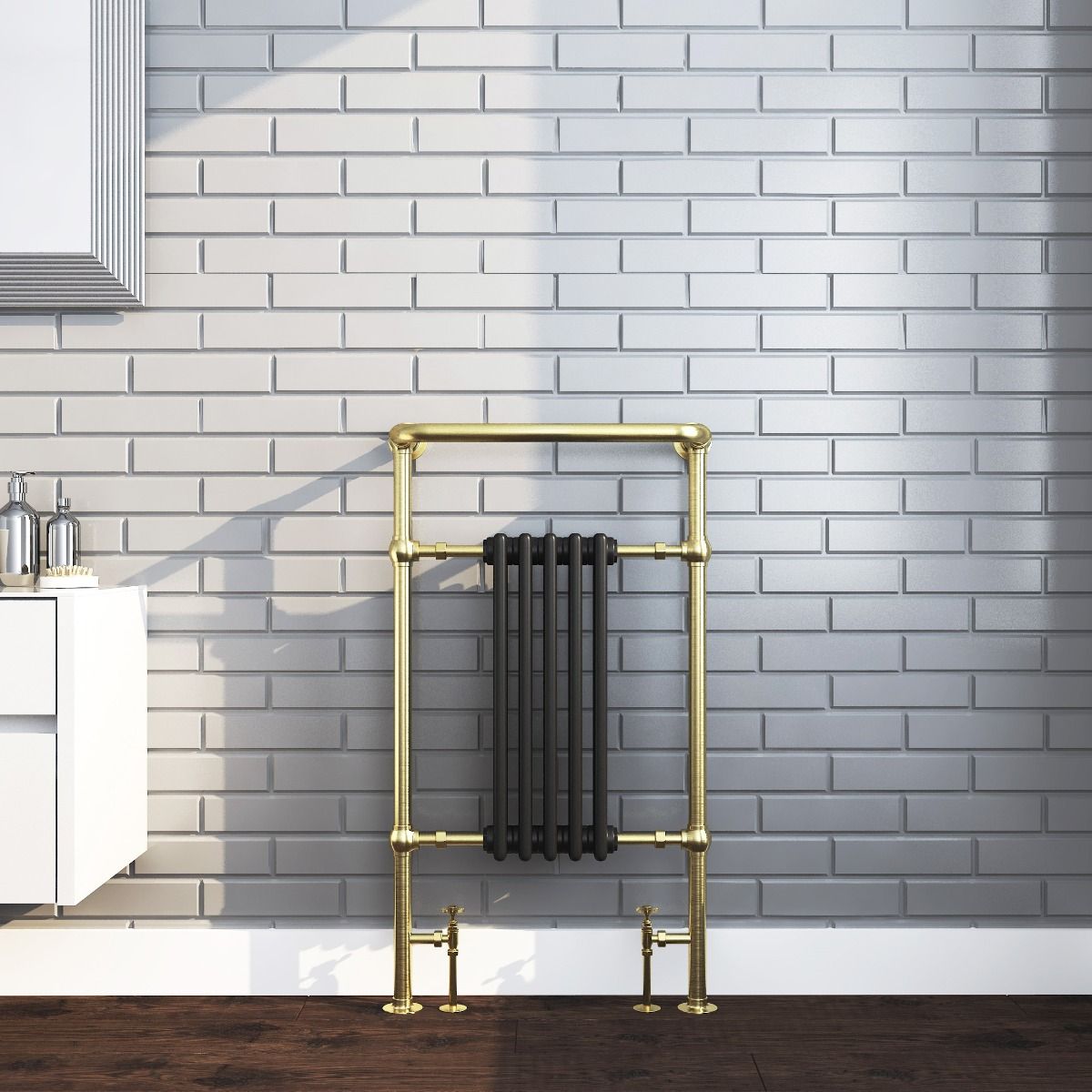SENA Chilmark 960mm Traditional Towel Radiator - Brushed Brass 
