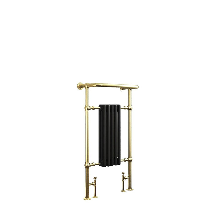 SENA Chilmark 960mm Traditional Towel Radiator - Brushed Brass & Black