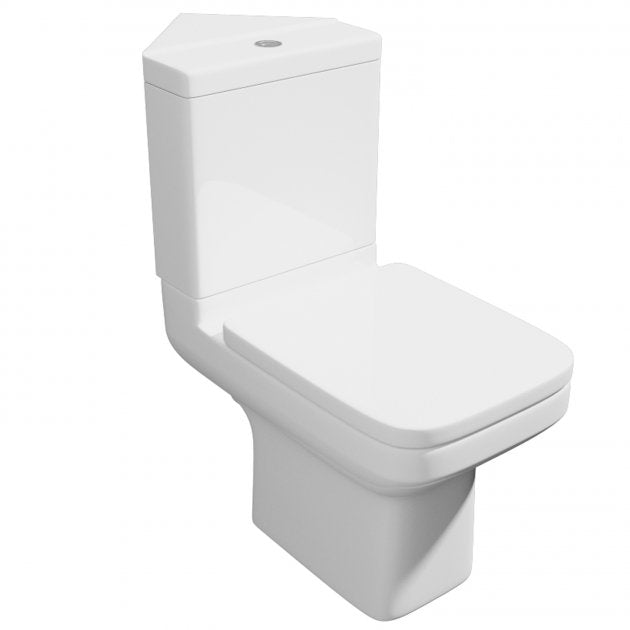 Kartell KVIT Trim Close Coupled Corner WC Pan with Soft Close Seat