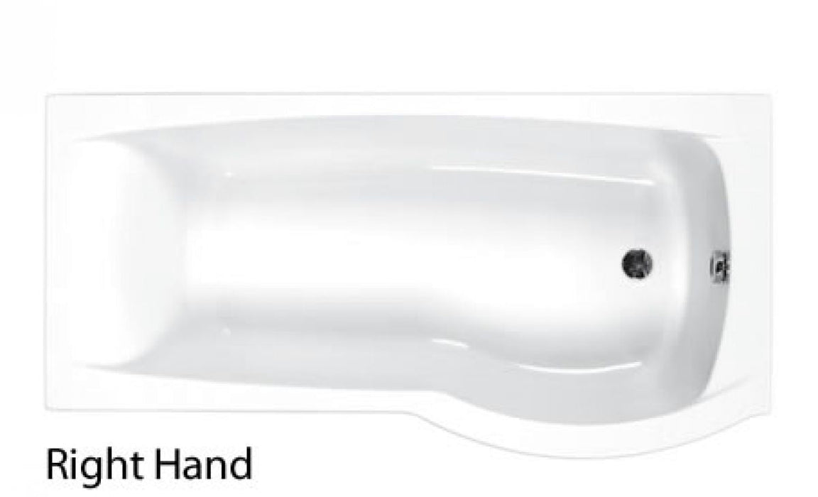 Carron Delta 1700mm P-Shaped Shower Bath - Right Hand