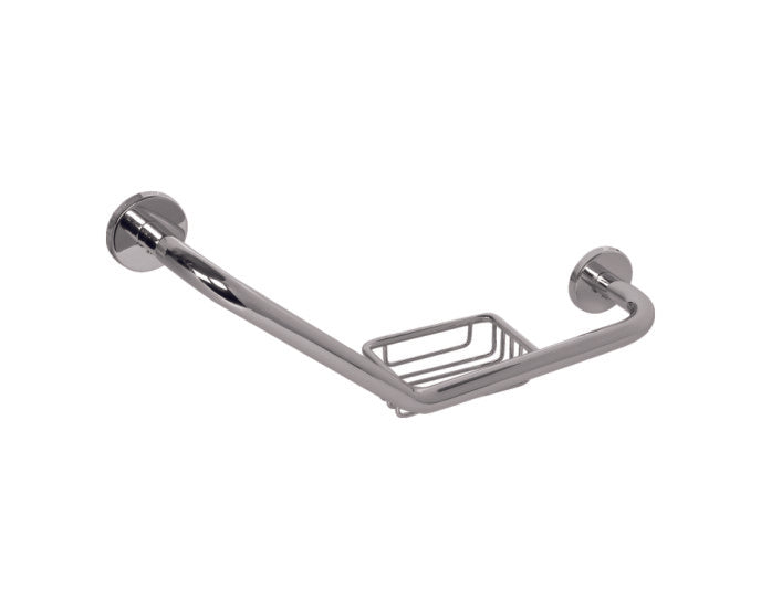 Banyetti Corso Grab Rail with Wire Basket - Chrome