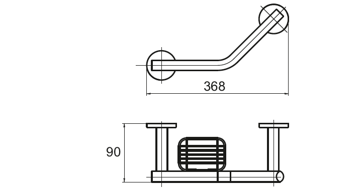 Banyetti Corso Grab Rail with Wire Basket - Chrome