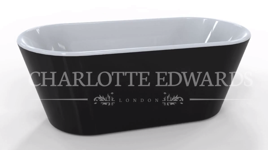 Charlotte Edwards Grosvenor 1650 x 735 Freestanding Bath - Gloss Black